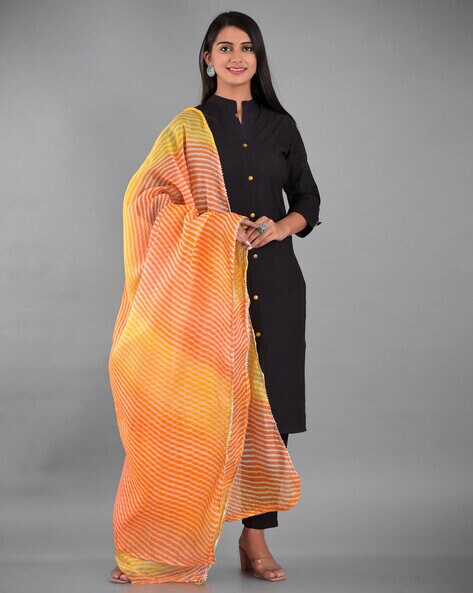 Striped Dupatta with Tassel Accent Price in India