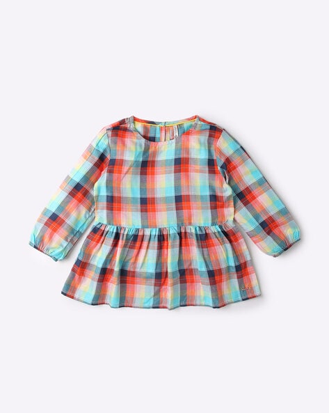 Lee Cooper Checked Peplum Top