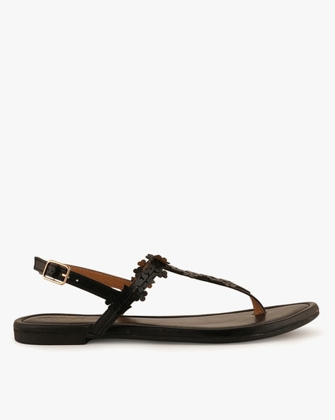 Buy Black Flat Sandals for Women by Steppings Online