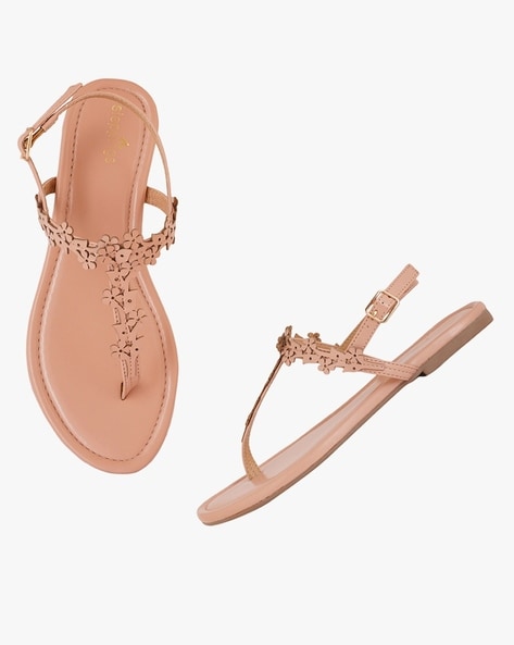 Nude leather flat discount sandals