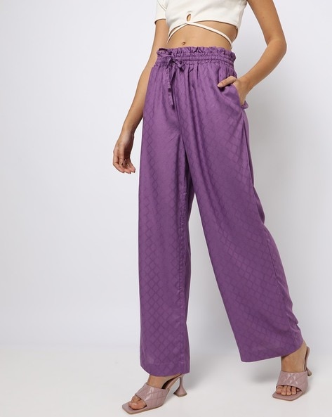 Buy VERO MODA Natural Loose Fit Regular Length Polyester Womens Pants   Shoppers Stop
