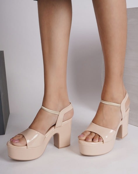 Beige heels clearance platform