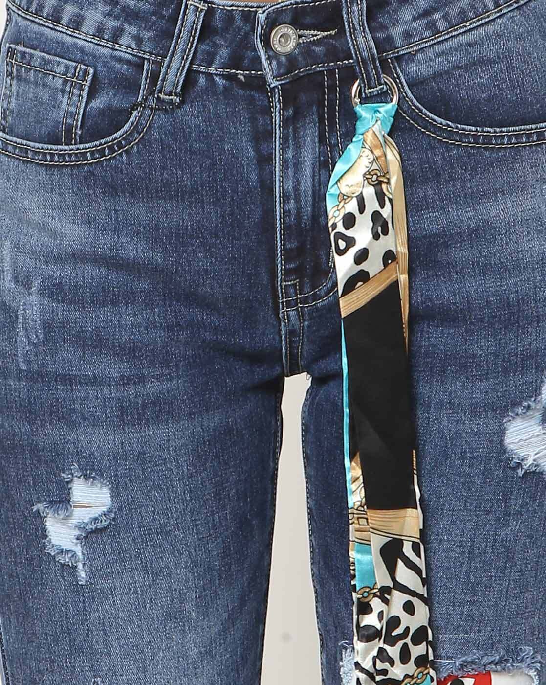 High-Rise Jeans with Front Pocket