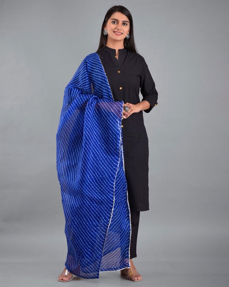 Striped Dupatta with Tassel Accent Price in India