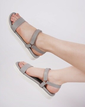 Buy Black Flat Sandals for Women by Steppings Online | Ajio.com