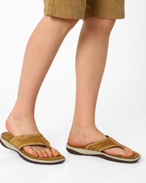 real leather flip flops