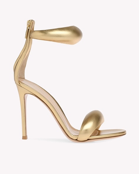 Buy Gianvito Rossi Bijoux Nappa Silk 105 mm Stilettos Gold Toned