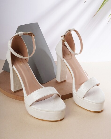 Cow Print Block Heel Platform Sandals Ankle Strap Chunky Platform Buckle  Shoes | Up2Step