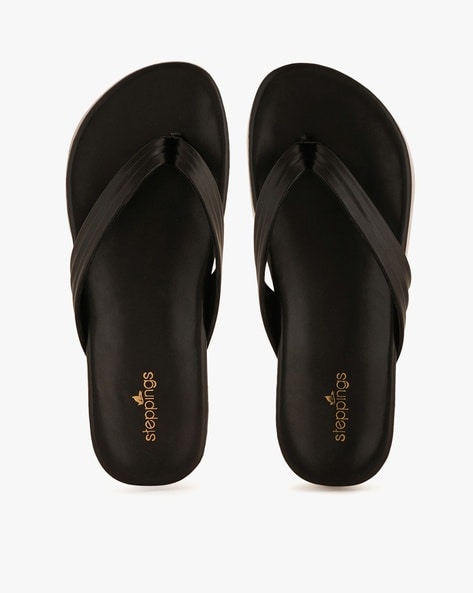 Buy Black Flat Sandals for Women by Steppings Online