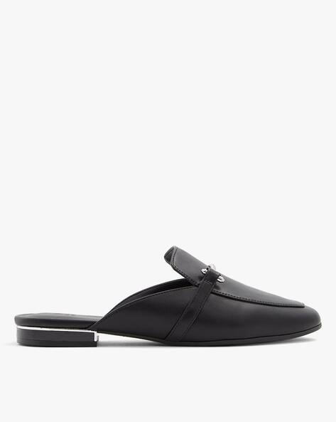 Almond-Toe Flat Mules