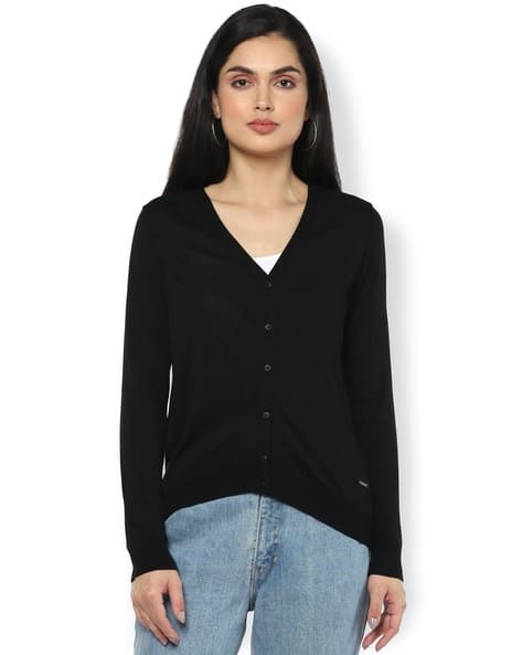 V-neck Cardigan with Button Closure