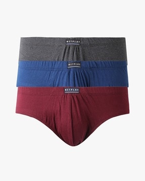 Buy Multicoloured Briefs for Men by NETPLAY Online