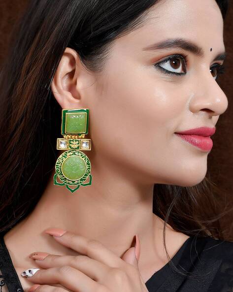 Buy Green Earrings for Women by Silvermerc Designs Online | Ajio.com