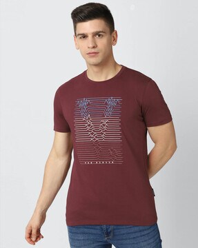 Graphic Print Slim Fit Crew-Neck T-shirt