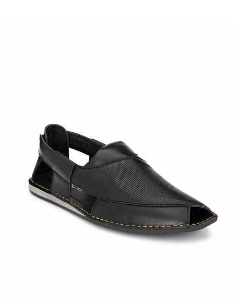 Buy FENTACIA Men Black Ethnic Cross Strap Sandals(Fully Flexible) Online at  Best Prices in India - JioMart.