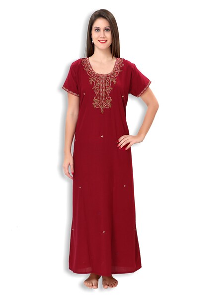 Buy Maroon Nightshirts&Nighties for Women by Sand Dune Online ...