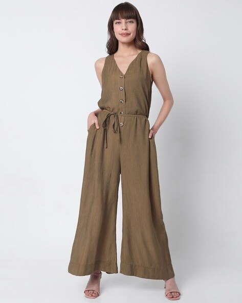 Zip-Front Jumpsuit with Insert Pockets