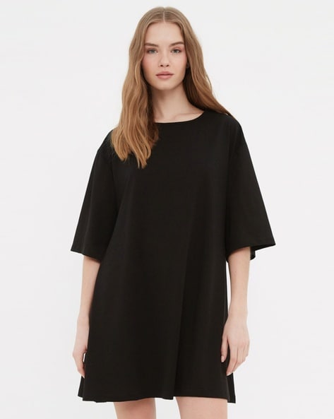 Loose black t shirt dress deals