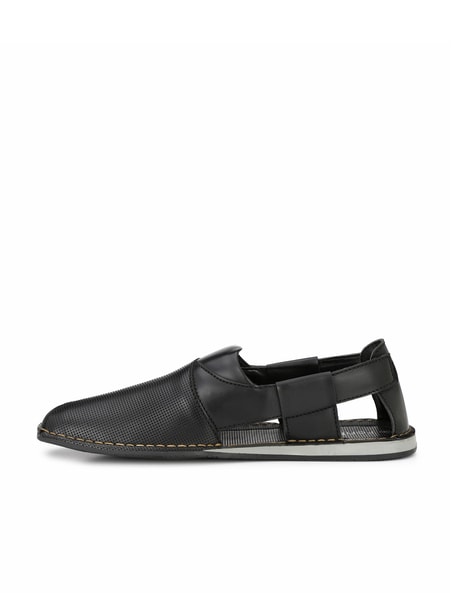 Buy House Of Pataudi Men Black Handcrafted Leather Braided Shoe Style  Sandals - Sandals for Men 12472178 | Myntra