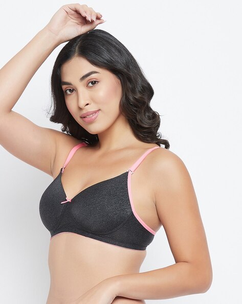 Buy Clovia Lightly Padded Non Wired Full Coverage T-Shirt Bra - Maroon at  Rs.480 online