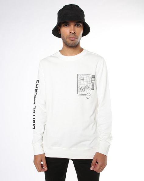 Buy Off-White Sweatshirt & Hoodies for Men by ALTHEORY Online | Ajio.com