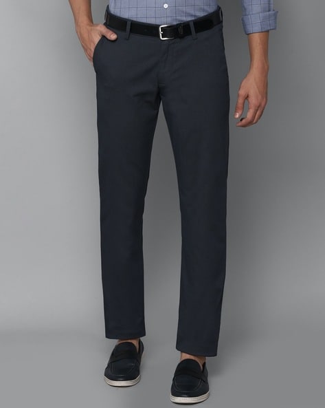 Buy Men Grey Slim Fit Solid Casual Trousers Online - 749750 | Allen Solly