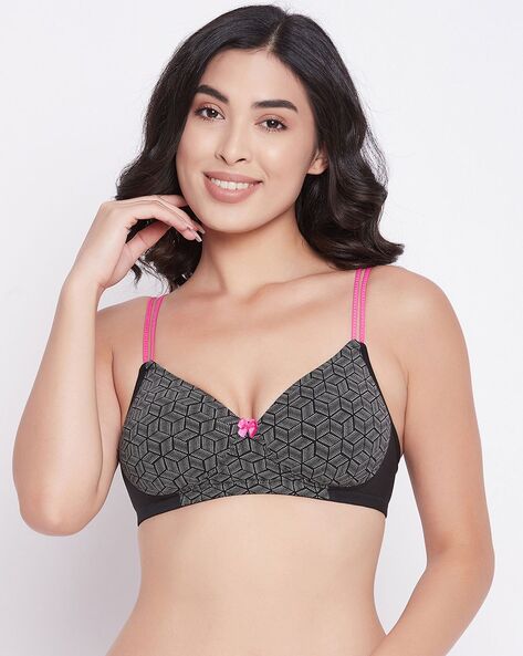 Buy Clovia Double Layered Non Wired Full Coverage T-Shirt Bra - Black at  Rs.305 online