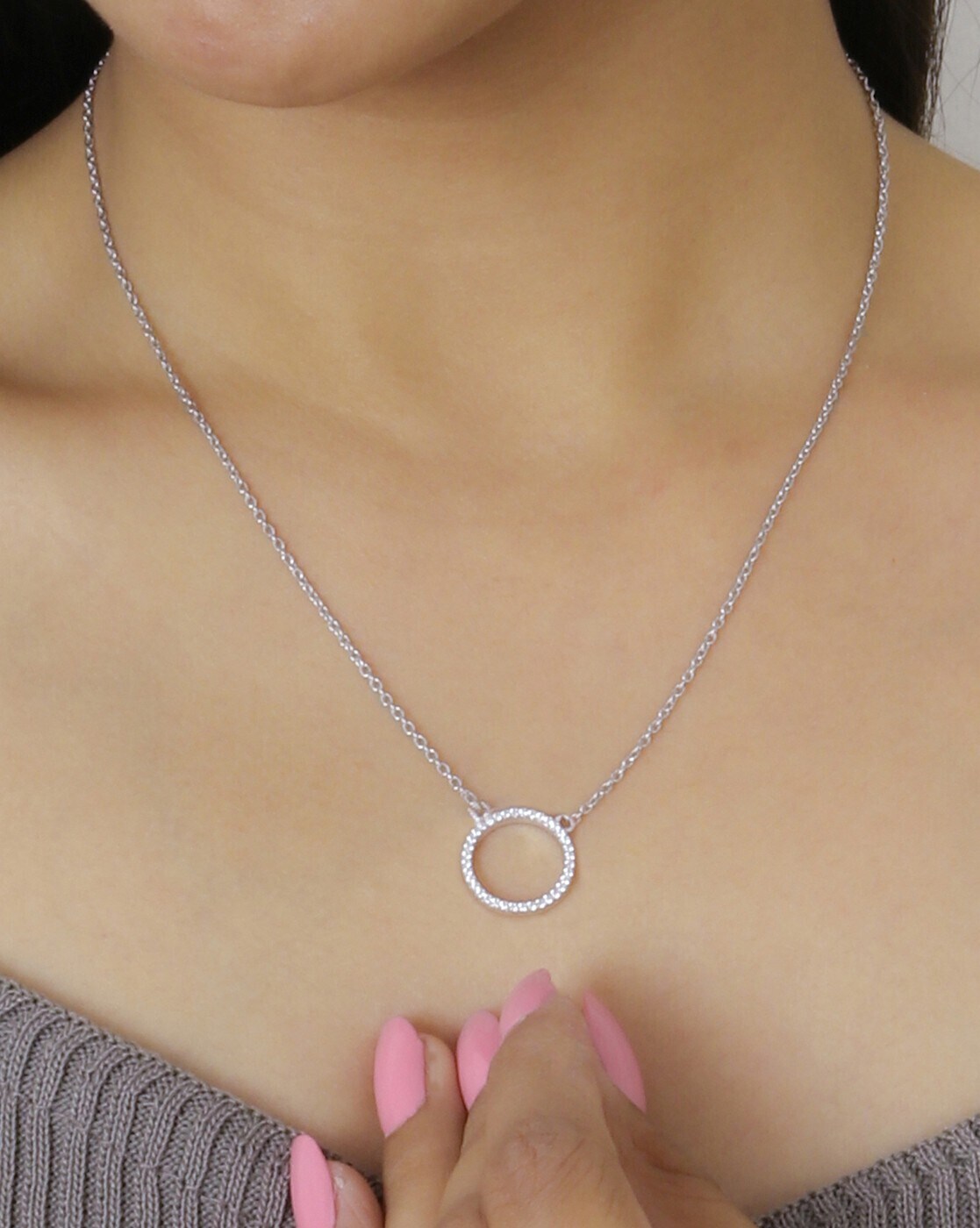 Buy Silver Circle Necklace Sterling Silver Simple Silver Necklace Infinity  Necklace Ring Dainty Necklace Bridesmaid Necklace Online in India - Etsy