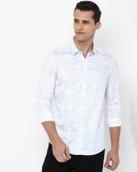 Men Floral Print Slim Fit Shirt