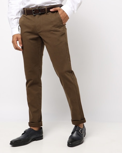 Textured Formal Trousers In Brown B95 Belur