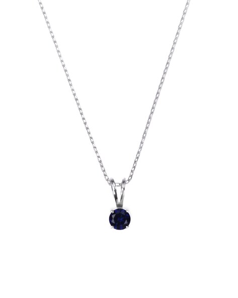 18ct White Gold Pear Cut Blue Sapphire And Diamond Drop Pendant