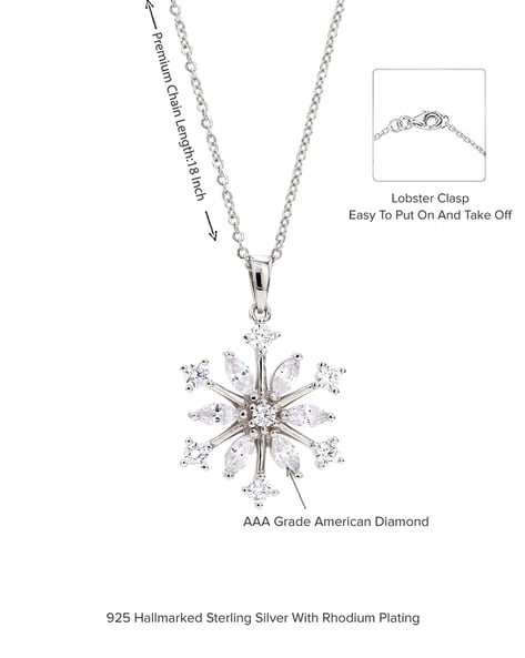 Silver Snowflake Necklace - Primrose Jewellery