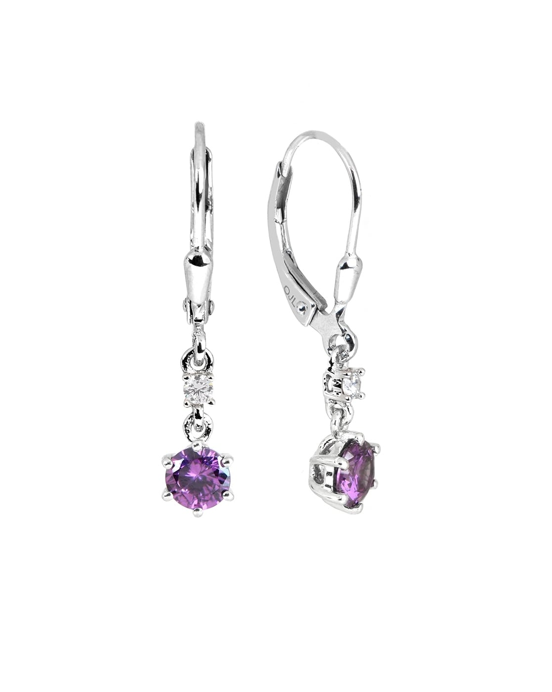 Amethyst Facet Cut Round Gemstone Argentium Silver Earrings – Pretty  Sensitive Ears