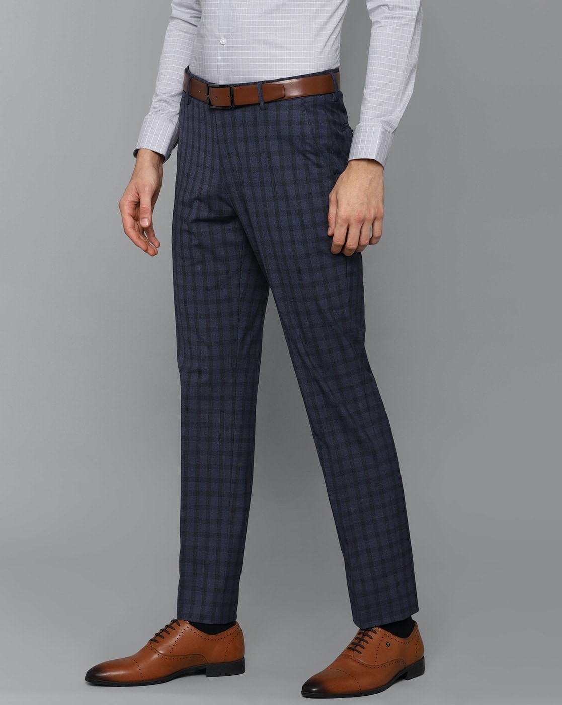 Buy Louis Philippe Sport Men Checked Slim Fit Casual Trousers - Trousers  for Men 20461350 | Myntra