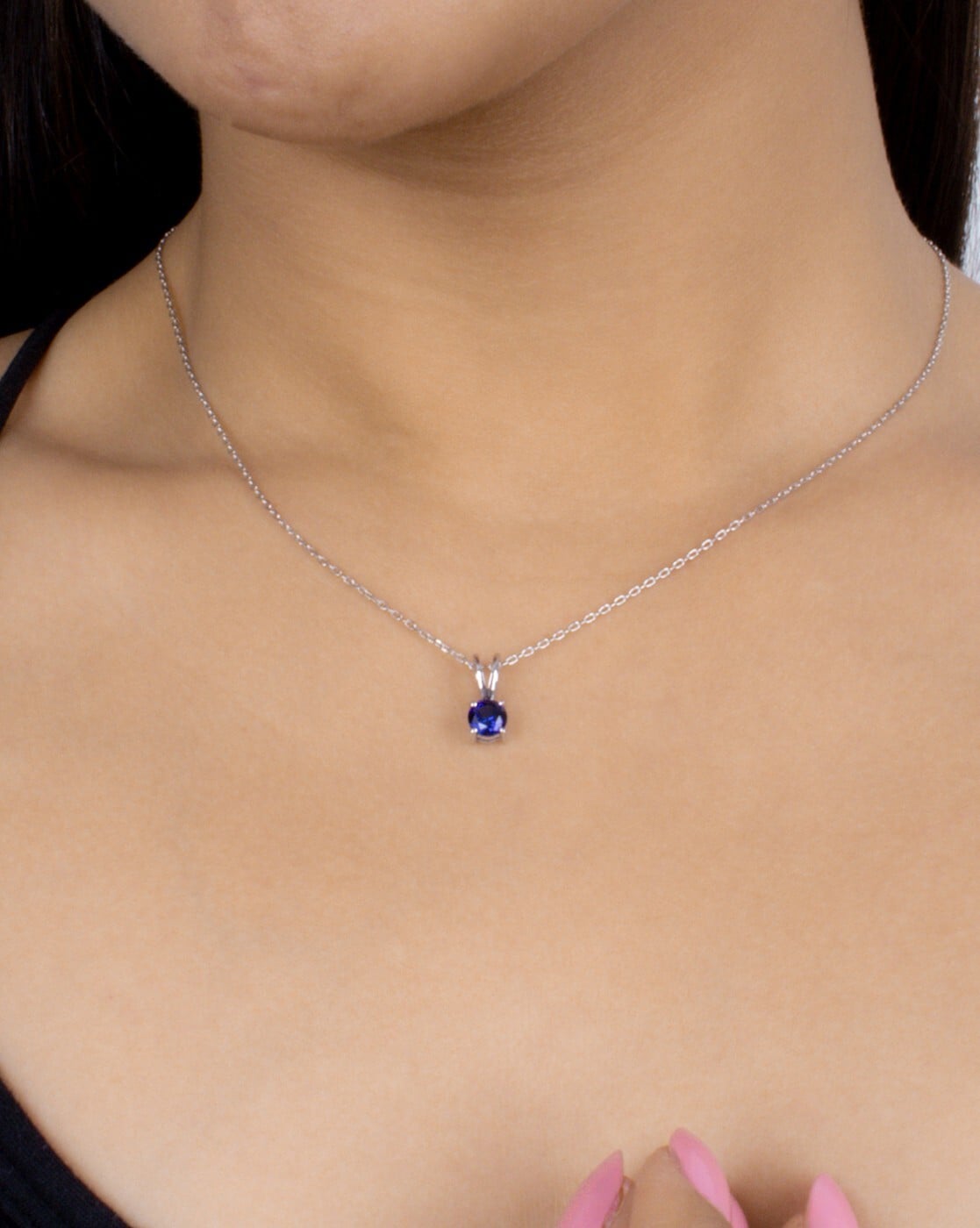 Genuine Lab Grown Royal Blue Sapphire Necklace, Oval Sapphire Pendant With  One Diamond Simulant, September Birthstone Gift,blue Gem Necklace - Etsy