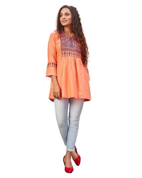 Buy Orange Kurtis \u0026 Tunics for Women by 