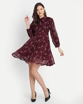 Buy Maroon Dresses for Women by Isam 