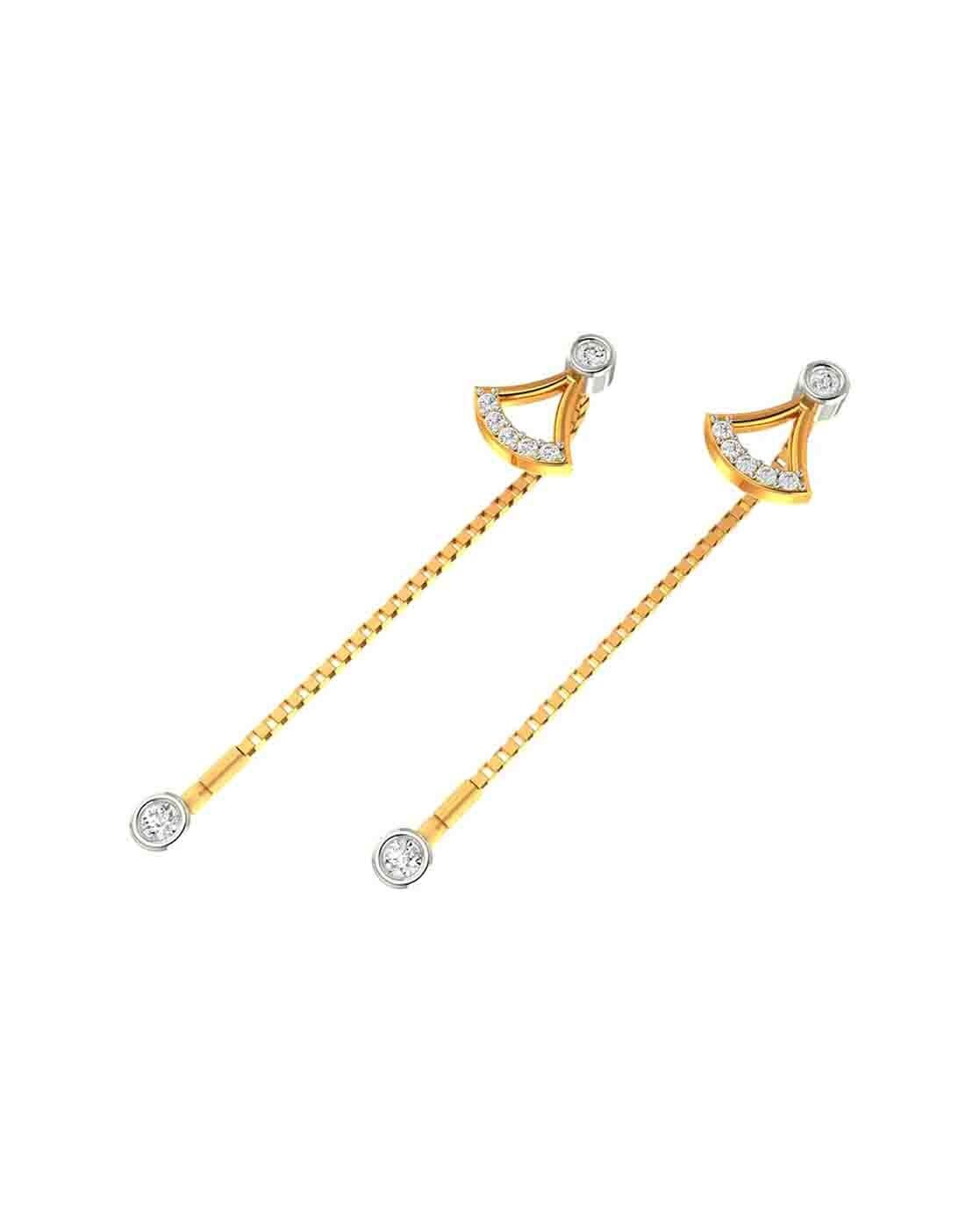 Buy quality 916 gold fancy tops latkan (sue-dora) earrings in Ahmedabad