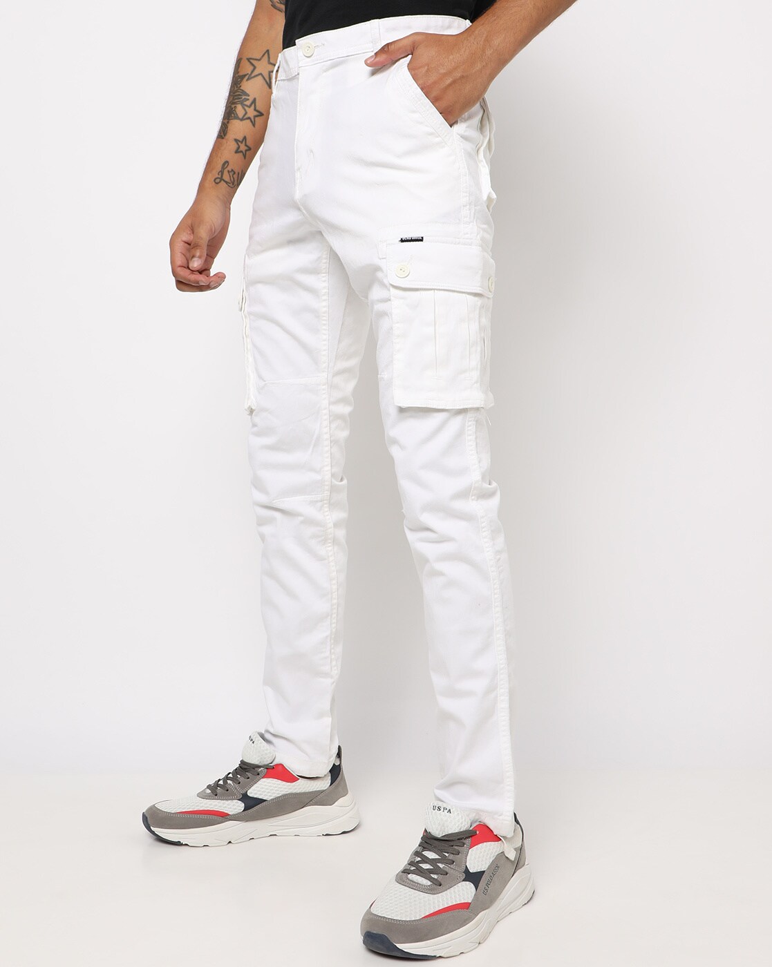 White Cargo Trousers  Quiz Clothing