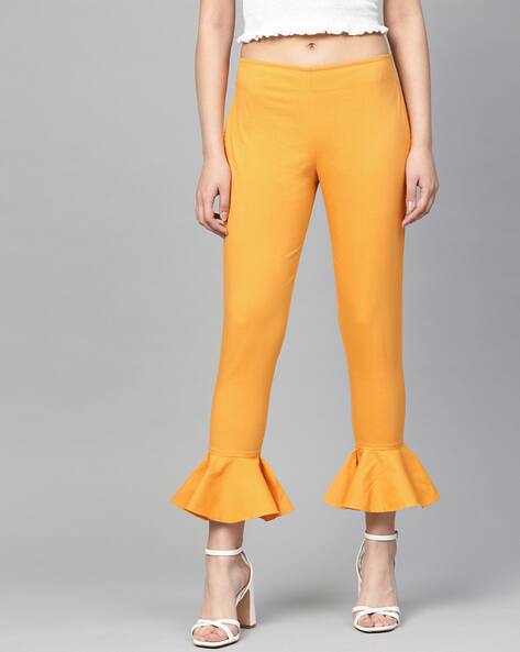 Buy Mustard Trousers Pants for Women by JOMPERS Online