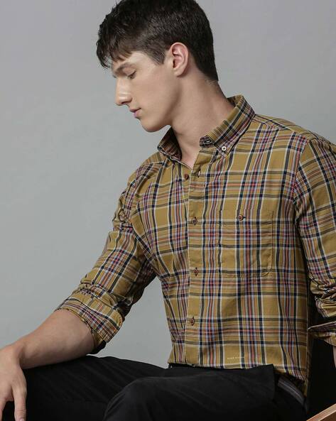 RARE RABBIT Casual Shirts : Buy RARE RABBIT Ascot Mustard Casual Shirt  Online