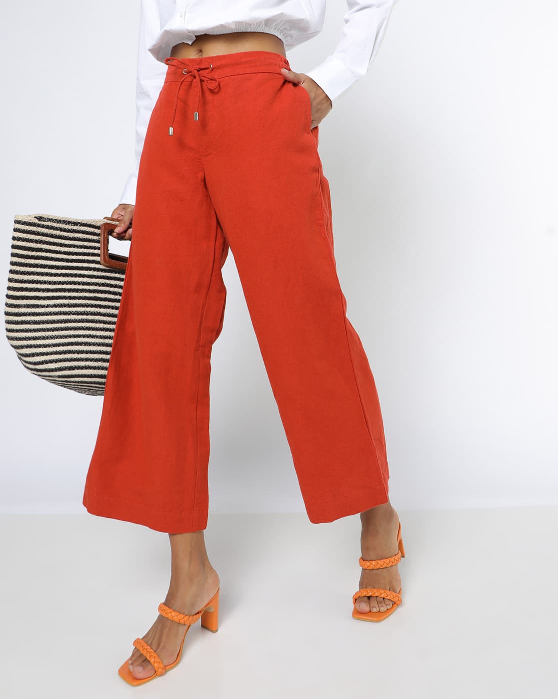 Buy Rust Trousers \u0026 Pants for Women by 