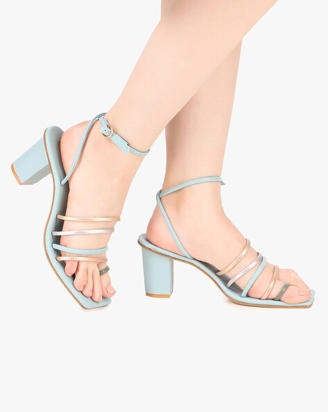 Sky blue block online heels