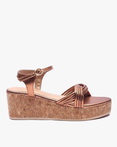 Bronze discount wedge sandals