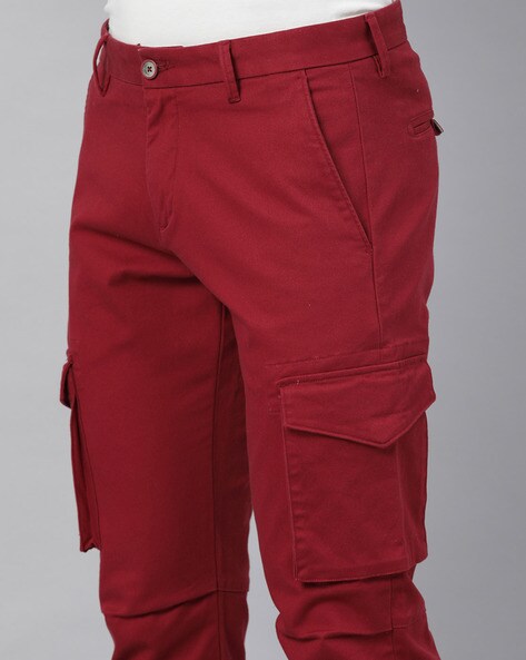 Twill cargo trousers  Red  Ladies  HM IN