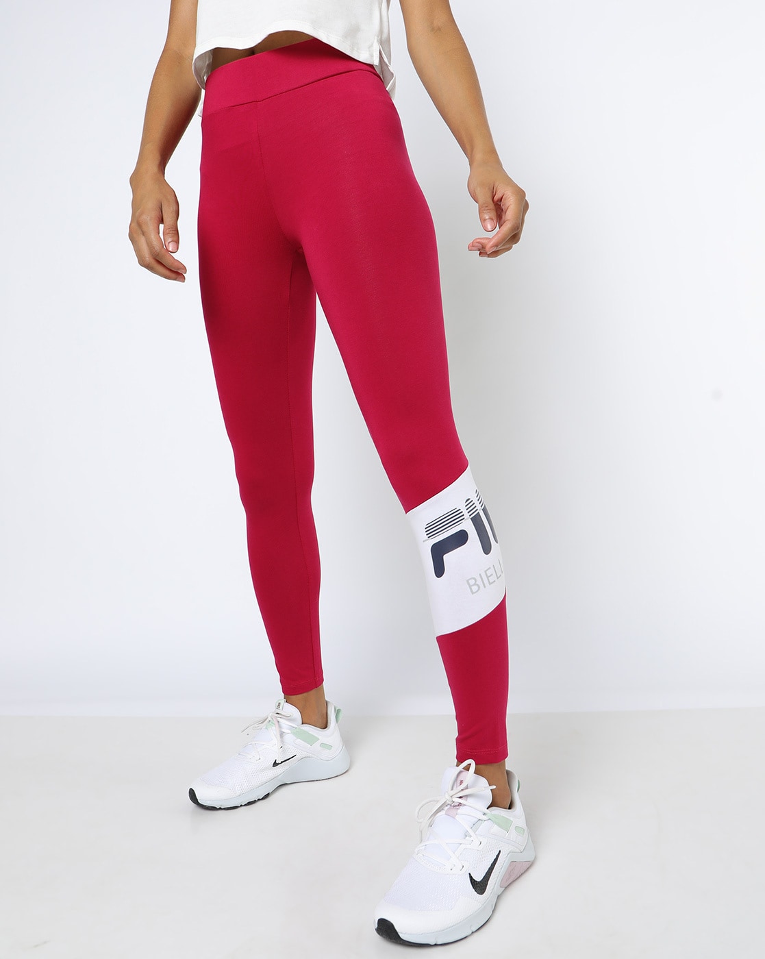 Fila Karlie Logo Leggings - Macy's  Leggings are not pants, Tops for  leggings, Women's leggings