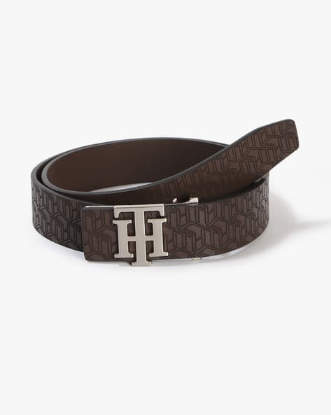 TOMMY HILFIGER Logo Embossed Belt with Metal Accent