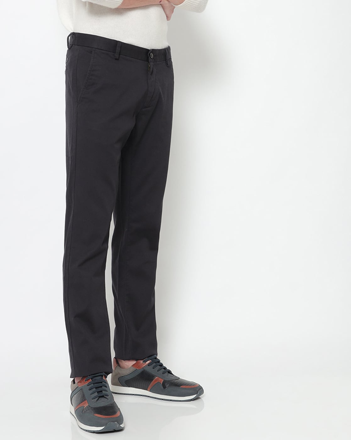 Arrow Black Regular Fit Trousers