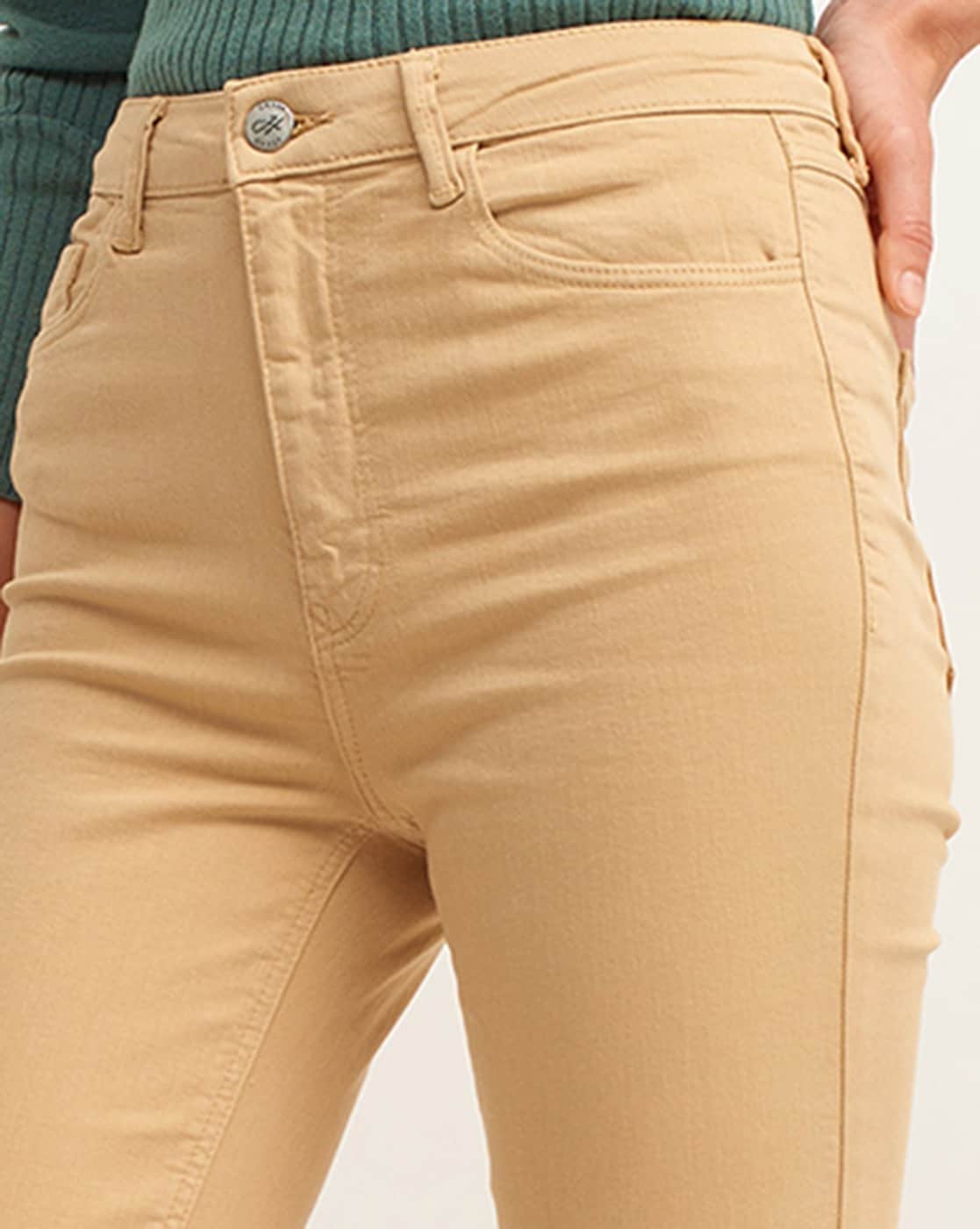 Twill Skinny Cargo Pants - Khaki