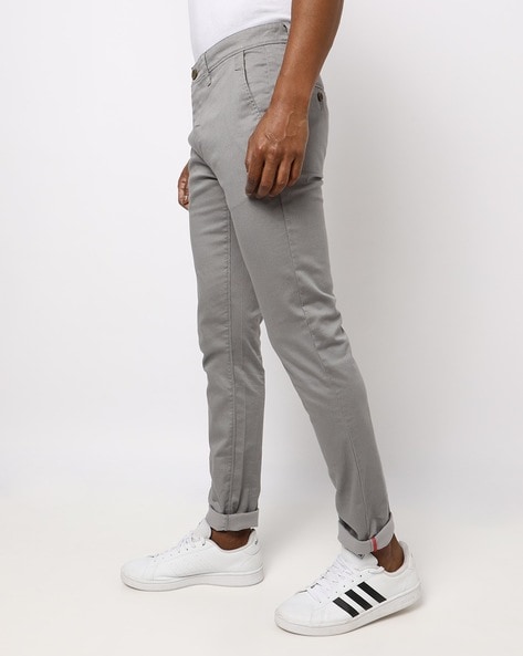 Buy Cotton colors Men Grey Narrow Fit Solid Narrow Trousers 34 at  Amazonin